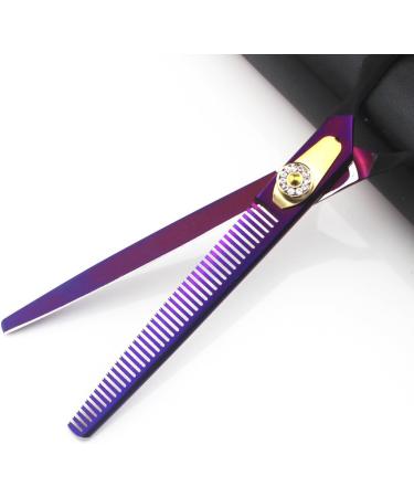 JIESENYU 7.0 in. Pro Pet Grooming Scissors Sharp Edges Cutting +Curved + 2thinning Scissors 4 PCS Set for Dog Grooming (Purple) - Buy Online on GoSupps.com