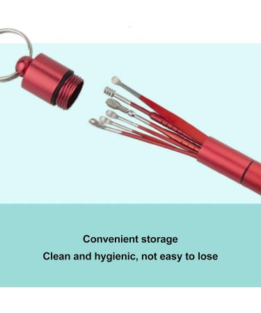 6Pcs Ear Wax Removal Kit | Earpick Set with Storage Box | Earwax Curette Remover for Adults & Children | Red Ear Spoon Cleaning Tool - Buy Online on GoSupps.com