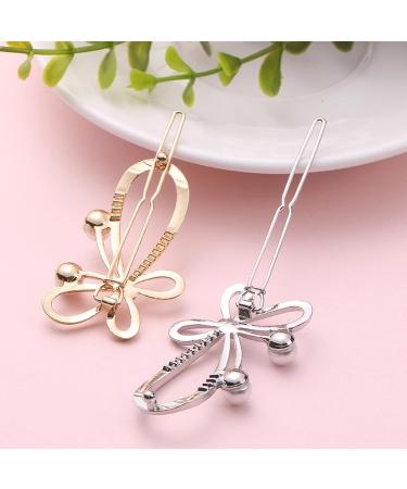 Aneneiceera Hollow Out Bow tie Hair Clip Gold Hair Barrette One word Clip Pearl Hair Pin Headpieces Decorative Hair Pins Headwear Bride Hair Accessories for Women and Girls (Gold) - Buy Online on GoSupps.com