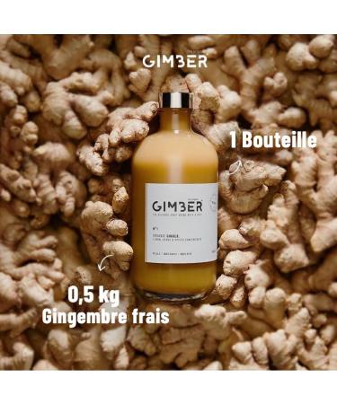 GIMBER Organic Ginger Concentrate 2x700 ml (1.4L) | 100% organic non-alcoholic drink made with ginger lemon and spices - Buy Online on GoSupps.com