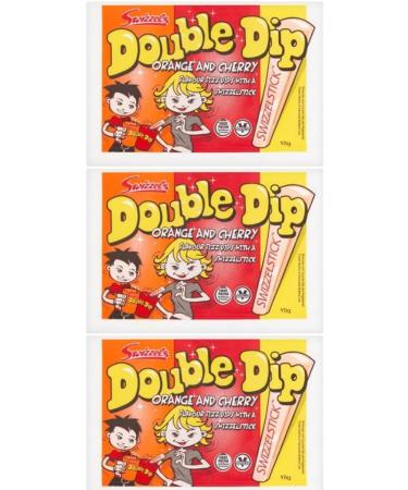 Double Dip Sweets - 3 x 19g Packs Orange and Cherry Sherbet with Candy Stick Dips - Party Filler Sweets Candy Wedding Retro Party Birthday - Buy Online on GoSupps.com