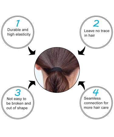 50 Black Hair Ties Elastic Bands Ponytail Holders for Women - 1.5 Inches - Buy Online on GoSupps.com