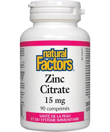Natural Factors Zinc Citrate 15mg Tablets 90 Count by Natural Factors - Buy Online on GoSupps.com