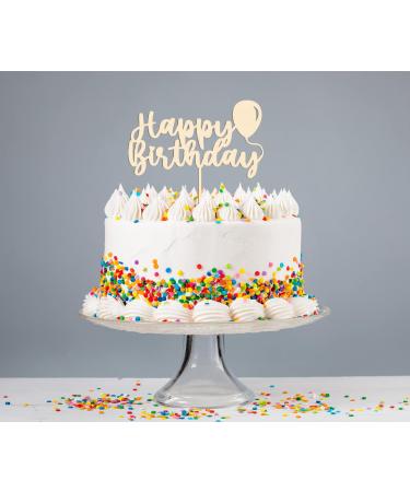 Alsino Personal Cake Topper Sustainable Wooden Decor for Weddings Birthdays Baptisms & More | LA-65 Happy Birthday Balloon - Buy Online on GoSupps.com