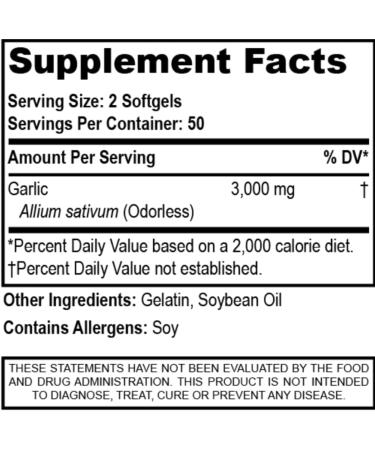 Odorless Garlic (AJO) - Supports Cardiovascular Health - Promotes Healthy Cholesterol - Immune System Support - 100 softgel - Buy Online on GoSupps.com