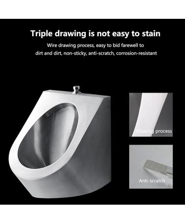 Wall-Mounted Stainless Steel Urinal Commercial High-Efficiency Induction Flushing Men's Urinal Bathroom Accessories Urinal with Infrared Automatic Flushing Valve Suitable - Buy Online on GoSupps.com