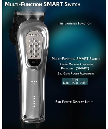 TCMKY Hair Clippers for Men Cordless&Corded Barber Clippers for Hair Cutting & Grooming Professional Hair Trimmer for Men Rechargeable Hair Trimmer Kit for Household (Silvery) Bright Silver - Buy Online on GoSupps.com