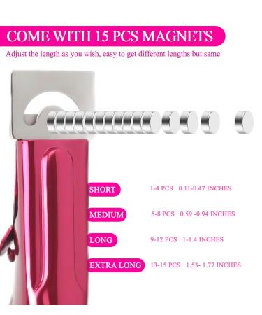 Acrylic False Nail Clippers with Magnets - Adjustable Stainless Trimmer & Tip Cutter for Salon Home Art - Perfect Length Measurement & Manicure Tool - Rosered - Buy Online on GoSupps.com