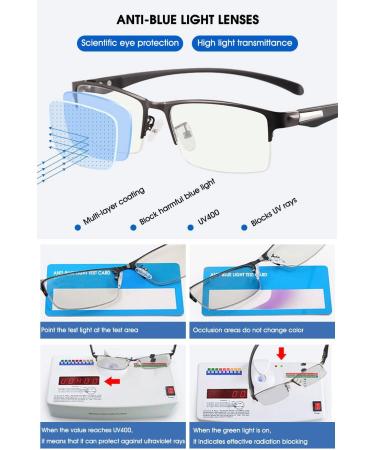 Vevesmundo Men's Sporty Rectangular Reading Glasses Set - Blue Light Filter +1.0 to +4.0 | 3 Pieces - Buy Online on GoSupps.com