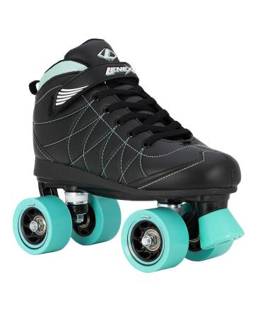 Lenexa Hoopla Kids Roller Skates - Roller Skates for Kids - Roller Skates for Girls - Roller Skates for Boys - Girls Roller Skates - Skates Adult Women - Roller Skates Men Black, Teal Size 5