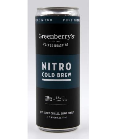 Greenberry Roaster's Nitro Canned Cold Brew Coffee - Pure Nitro, 4-Pack