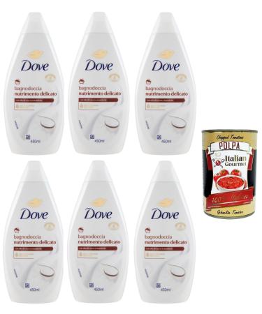 Italian Gourmet E.R. Dove Bagnodoccia Nutriento Delicato Coconut and Almond Oil Soft and Nourishing Bath Foaming Bath Bath 6 x 450 ml + Italian Gourmet Polpa 400 g