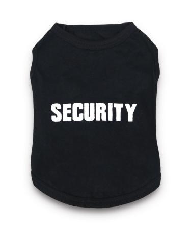 DroolingDog Dog Shirt Security Pattern Dog T-Shirt Pet Shirts for Small Dogs, Large, Black Large (8.8-13.2lb) Black