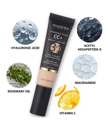 Lezero Moisturizer CC Cream with SPF 25+ | Color Correcting & Anti-Aging Foundation Makeup | 1.08 oz (180 Tan) - Buy Online on GoSupps.com