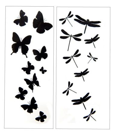 Premium Dragonfly & Butterfly Black Silhouette Tattoo Tattoos