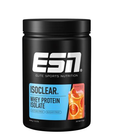 ESN ISOCLEAR Whey Isolate Protein Powder Bloody Orange 908 G Proteinlimo with a fruity delicious taste clear whey tested quality - made in Germany