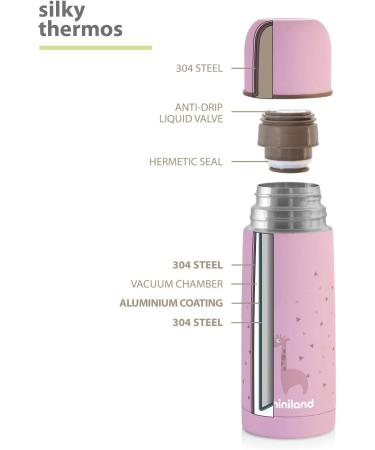 Miniland 89217 350ml Liquid Thermos with Rubber Exterior - Rose | Durable Single Thermos - Buy Online on GoSupps.com