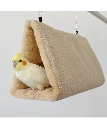 Keeronde Bird Nest Hanging Hammock Swing Toy for Pet Birds - Parrot, Budgie, Cockatiel - Cage Perch, Beige - Buy Online on GoSupps.com