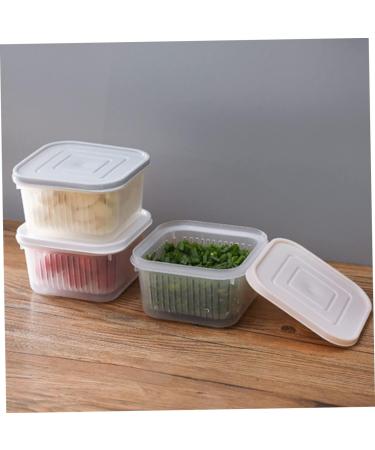 PRETYZOOM Fridge Storage Boxes Kitchen Crisper Home Crisper Fruit Crisper Vegetables Crisper With Cover Ginger 1 - Buy Online on GoSupps.com
