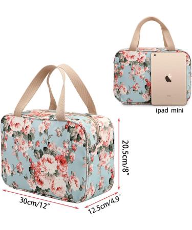 IGNPION Large Waterproof Travel Toiletry Bag - Light Blue Flower - Buy Online on GoSupps.com