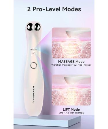 TOUCHBeauty EMS Eye Massager Anti-Wrinkle Eye Massage with Heated and Vibration Anti-Ageing Massager Rechargeable 2 Massage Modes for Eye Bags Dark Circles Swelling AG-1883 (White) White-2 - Buy Online on GoSupps.com
