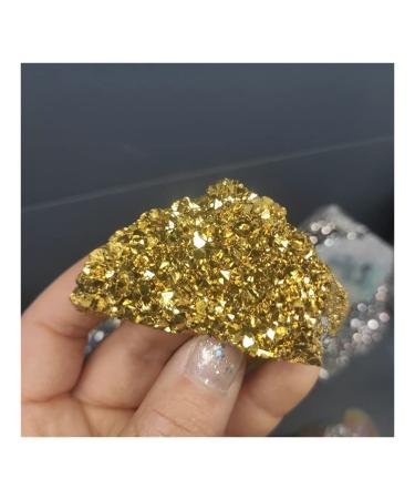 Natural Crystal Rough Home Decor 1pcs Natural DIY Materials Making Electroplating Gold Raw Gemstone Crystal Cluster Titanium Geode Gifts Specimens Reiki 80-100g