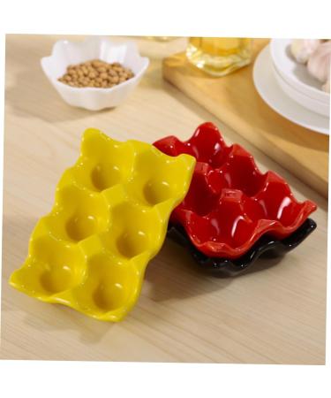 Angoily 1pc Egg Tray Egg Display Tray Red Egg Holder Egg Holder for Refrigerator Mustard Household Ceramics - Buy Online on GoSupps.com