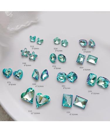 FEIlei 10x/Set Butterfly Nail Rhinestones Square Nail Charms DIY Hearts Nail Art Charms - Buy Online on GoSupps.com