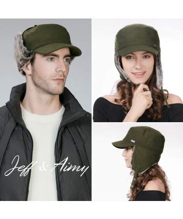 Jeff & Aimy Unisex Winter Fudd Earflap Trapper Hat 54-62CM 99707 in Olive Green - X-Large - Buy Online on GoSupps.com