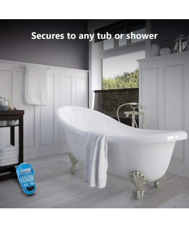 Meidong Shower Foot Scrubber with Dead Skin Remover File | Feet Cleaner for Shower Floor | Suction Cups | 1PCS Blue - Buy Online on GoSupps.com