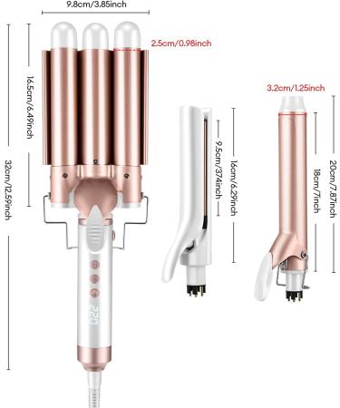 CkeyiN 3-in-1 Interchangeable Curling Wand Set - Ceramic Crimper Straightener & Waver for All Hair Types - PTC Fast Heating - Buy Online on GoSupps.com