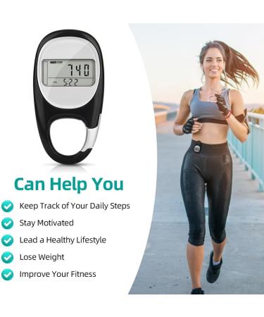 Flintronic 3D Step Counter Pedometer - Accurate Walking Tracker for Seniors & Kids | Calorie Consumption Meter - Black - Buy Online on GoSupps.com