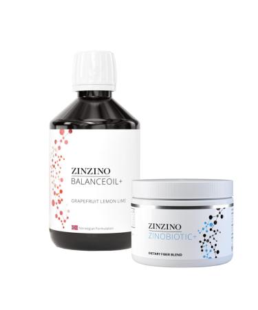 ZinZino ZinZino Duo Kit - BalanceOil+ Grapefruit Lemon-Lime 300ml & ZinoBiotic+ Powder - Natural Fruit Flavour Combo Pack
