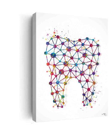 DAVUD Bedroom Decorations For Women Molar Tooth Abstract Watercolor Print Human Teeth Dental Office Clinic Decor Art Dentistry Dentist Gift Dental Clinic Hygienist- 12in x18 in-Ready to hang