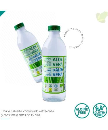 Green Frog - Pure Aloe Vera Drink with Pulp (99.8%) - 1 Liter - European Organic Certificate - 100% Organic - No Aloins and S - Buy Online on GoSupps.com