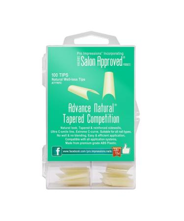 Pro Impressions 100-Piece Advance Natural Tapered Competition Nail Tips Set