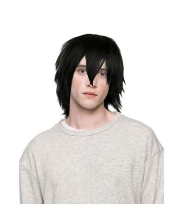 Skhaovs Black Short Wig for Men & Women | Unisex Anime Cosplay Synthetic Wig - Perfect for Cosplay - Buy Online on GoSupps.com