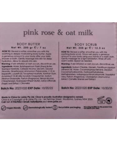 Ciroa Body Scrub & Body Butter Duo Pink Rose & Oat Milk Body Butter 7 oz (200gr) Body Scrub 12.3 oz (350gr) (Pack of One) - Buy Online on GoSupps.com