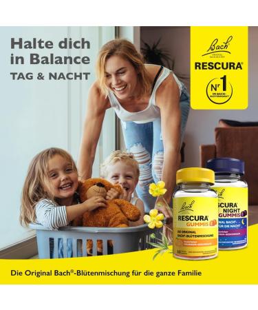 Original Bach Rescura Night Rubber - 60 pcs | Best Bach Flower Mix for Sleep | Dr. Edward Bach Formula - Buy Online on GoSupps.com
