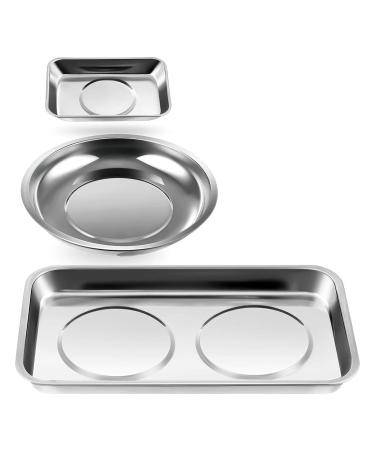 Newwyt 3pcs Tray Set Stainless Steel Parts Tray Holder for Hex Socket Screws Nuts Bolts Parts