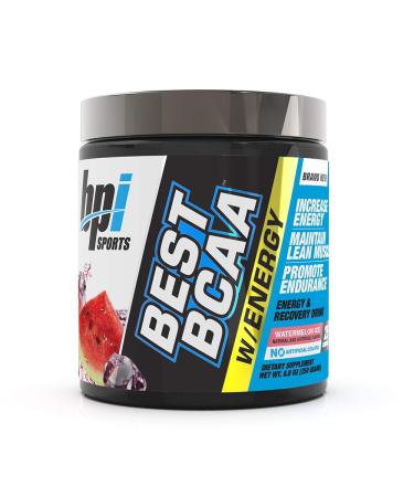BPI Sports Best BCAA with Energy - Healthy BCAA Powder - Improved Performance - Lean Muscle Building - Accelerated Recovery - Proprietary Energy Blend - Watermelon Ice - 25 Servings - 8.8 oz.