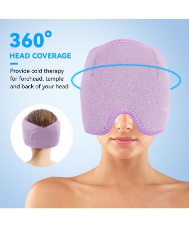 NEWGO Migraine Relief Head Ice Wrap - Hot Cold Therapy Headache Hat for Chronic Migraine and Stress Relief (Purple) - Buy Online on GoSupps.com