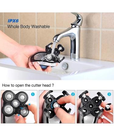 5 in 1 Rechargeable Electric Shaver | Men's Bald Head Grooming Kit with Five Floating Heads - Buy Online on GoSupps.com