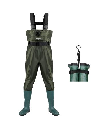 Chest Waders, Hunting Fishing Waders for Men Women with Boots, Waterproof Bootfoot 70D/210T Nylon Wader for Duck Hunting Fly Fishing, Size 7-Size 14 Green/Camo Army Green 12