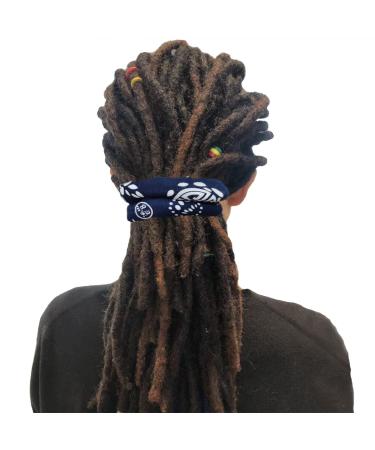 Dreadlocks Hair Ties Set - 2PCS Bendable Iron Wire Ponytail Holders for Dreads, Locs, Braids, Twists - 25inch Black & Bohemian Blue - For Men and Women - Buy Online on GoSupps.com