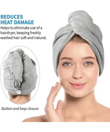 ForPro Professional Microfiber Hair Towel Wrap - 2 Pack Quick Dry Turban for Women | Cool Grey & Sky Blue | Premium Quality Fast Drying International Shipping - Buy Online on GoSupps.com
