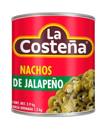 La Costena Jalapeno Nacho 2.8kg / Mexican Canned Jalapeno Slices For Nachos Tinned Pickled Jalapeno Pepper Slices Hot & Spicy Chillies