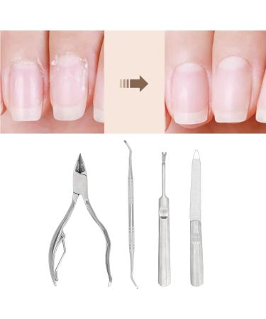 Stainless Steel Nail Clippers Set Cuticle Nipper Set Ergonomic Design Portable Kit with Nail Lifter Dead Skin Fork Nail File - Buy Online on GoSupps.com