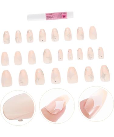 Gogogmee 1 Set Nail Patch Fake Nails with Glue French Decor Nails Decoration Nail Embellishments False Nails with Glue Nail Decals Nail Salon Supplies Sticker Plastic Full Coverage X4 Pink - Buy Online on GoSupps.com