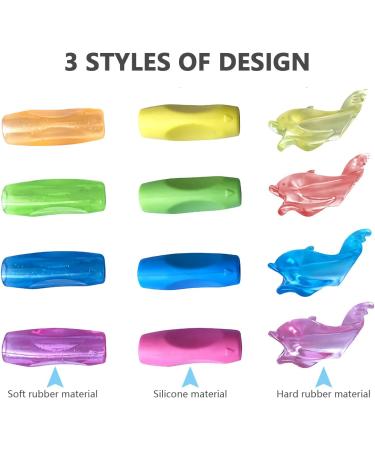Yutou 12-Piece Ergonomic Pencil Grips for Kids - Silicone Writing Aids for Left-Handed & Right-Handed Children (3 Styles Multi-Colored) - Buy Online on GoSupps.com